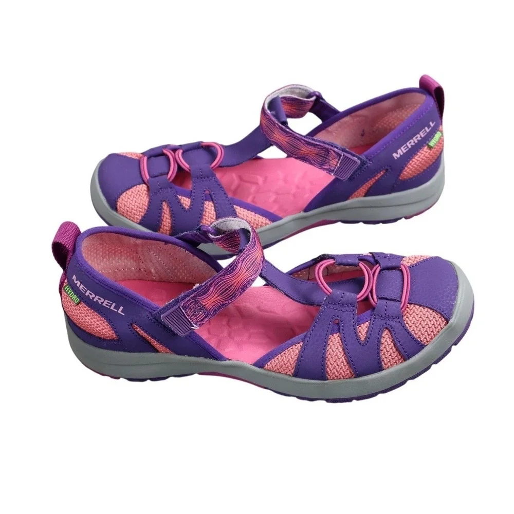 Merrell Shoes Girls Size 7 Purple M-Hydro Mon 2.0 Sandal Adjustable Hook & Loop